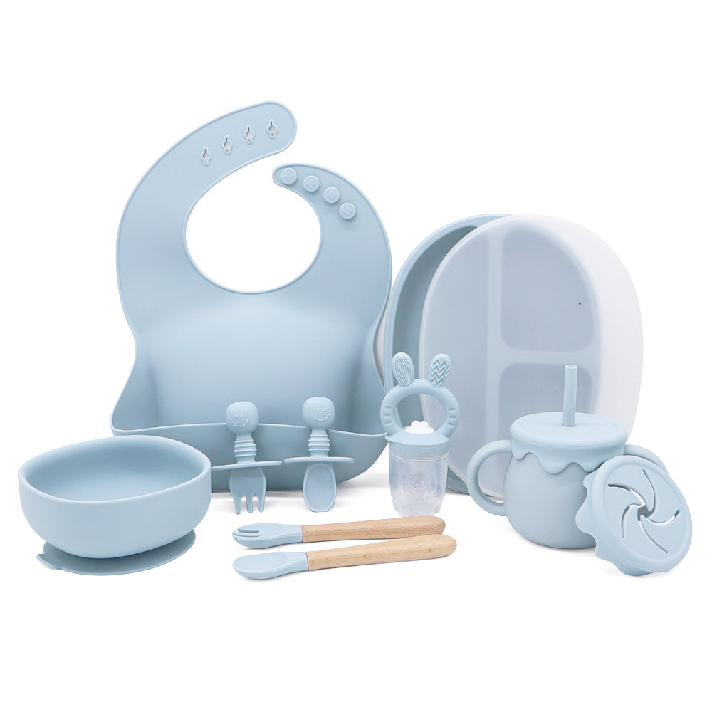 Baby Feeding Starter Set- Dusty Blue